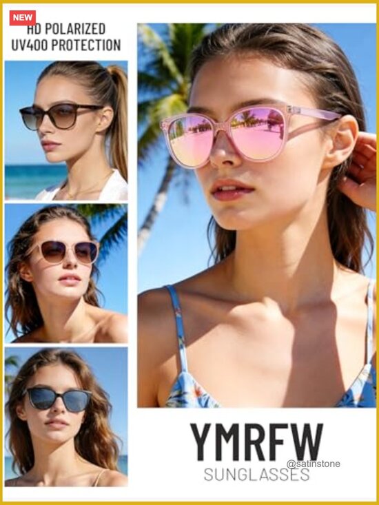 Retro Polarized Sunglasses UV400 Protection Unisex Adult 3 Pack with Case main image 5